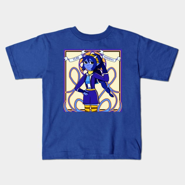 Yuri Marzipan the Oni - Cosplay Nouveau (blue and gold) Kids T-Shirt by VixenwithStripes